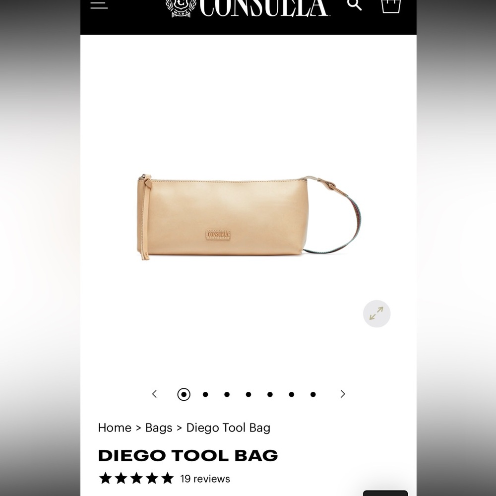 Consuela Cream Leather Clutch with Multicolor Strap / multiple ways to use